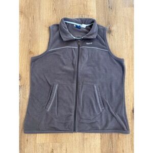 Reebok Fleece Vest Womens 1XL Gray Full Zip Sleeveless Jacket Excellent